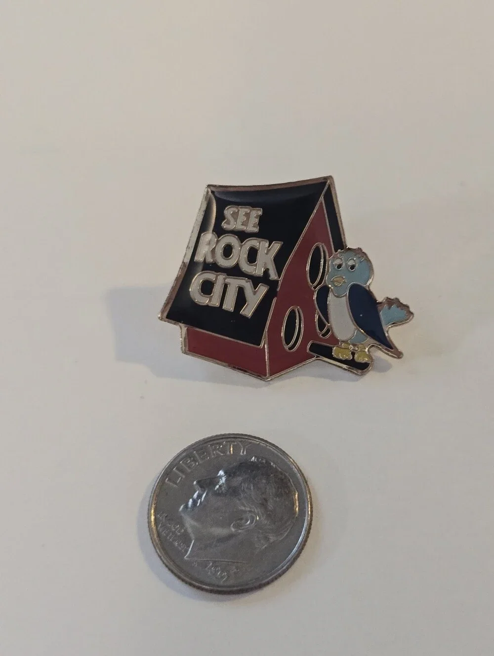 See Rock City Birdhouse Enamel Pin